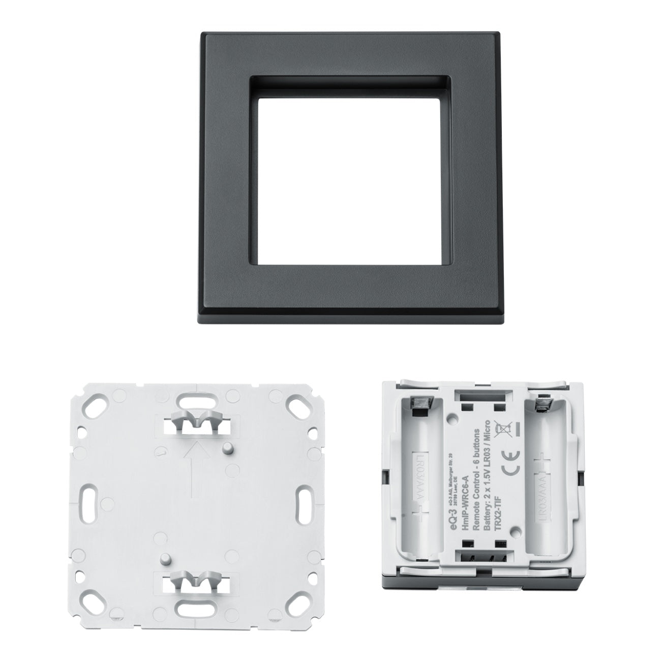 HmIP-Wandtaster-6-fach WRC6-A anthrazit Drei Teile