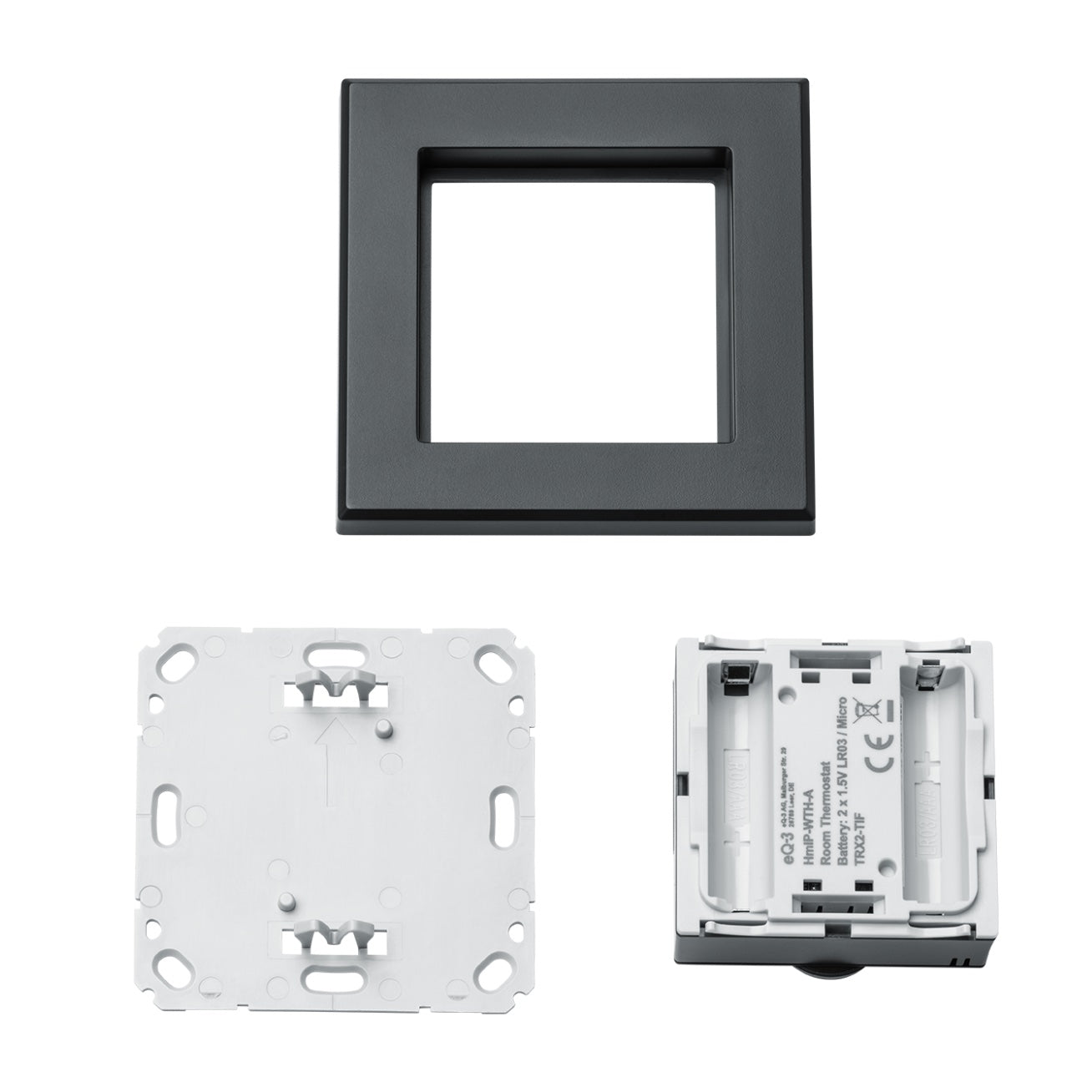 Homematic IP Wandthermostat mit Luftfeuchtigkeitssensor, anthrazit, Einzelteile