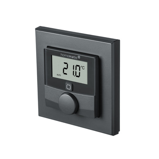 Homematic IP Wandthermostat mit Luftfeuchtigkeitssensor, anthrazit schräg