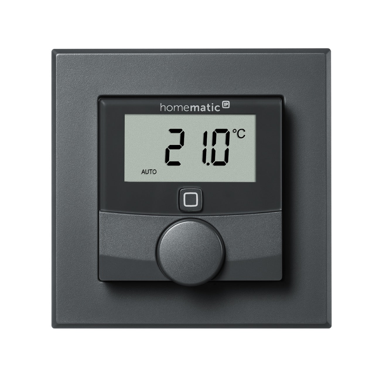 Homematic IP Wandthermostat mit Luftfeuchtigkeitssensor, anthrazit, frontal